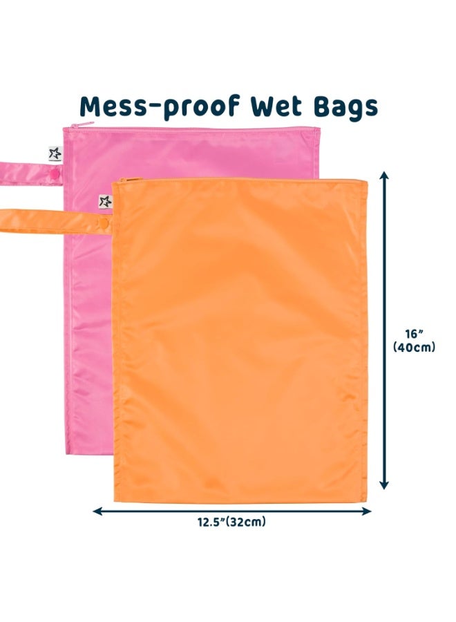 Tiny Twinkle Mess Proof Wet Bags | 2-Pack Reusable Waterproof Wet Bags for Swimsuits | Baby Clothes | Travel & Diaper Bag (Sweet Treat) - Image 2