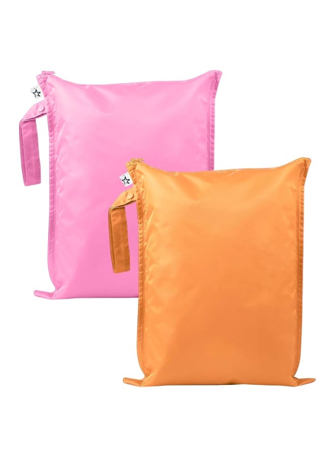 Tiny Twinkle Mess Proof Wet Bags | 2-Pack Reusable Waterproof Wet Bags for Swimsuits | Baby Clothes | Travel & Diaper Bag (Sweet Treat) - Image 1