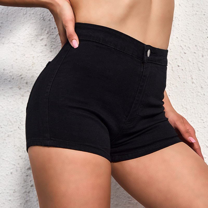 VIPONES Jeans Shorts Womens High Waisted Stretchy Sexy Butt-Lifting Hot Denim Shorts Black(301, XS) - Image 4