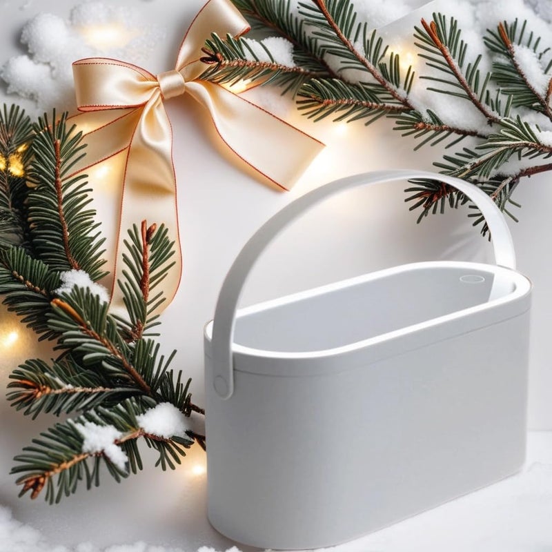 AMYESE Travel Makeup Box with LED Lighted Mirror  Multi-purpose Cosmetics Box Carrying Case Women's Dat Gift  White  Travel Size (Instruction included) - Image 3