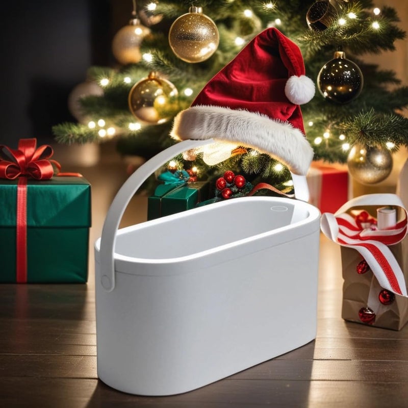AMYESE Travel Makeup Box with LED Lighted Mirror  Multi-purpose Cosmetics Box Carrying Case Women's Dat Gift  White  Travel Size (Instruction included) - Image 2