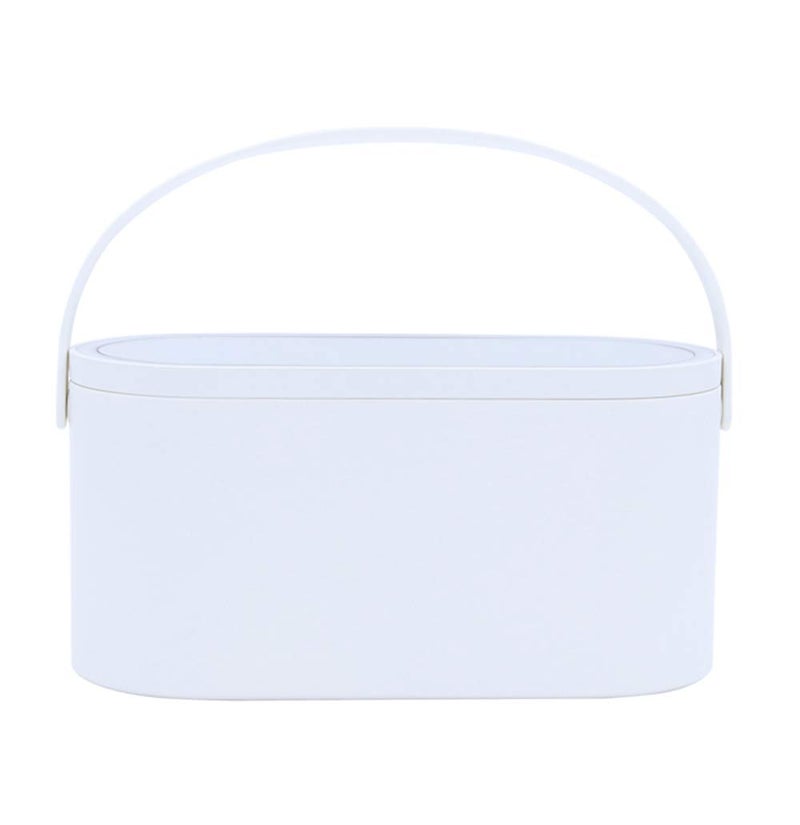 AMYESE Travel Makeup Box with LED Lighted Mirror  Multi-purpose Cosmetics Box Carrying Case Women's Dat Gift  White  Travel Size (Instruction included) - Image 1