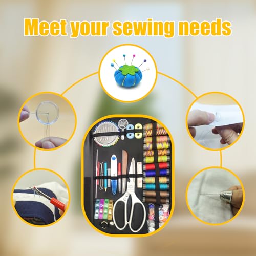 Ghguole 66 Color Sewing Kit for Adults,305 Pcs Sewing Thread Kit,Portable Needle and Thread Kit for Sewing,for Adults, Kids, Beginner, Home, Travel, Emergency Sewing Kits - Image 4