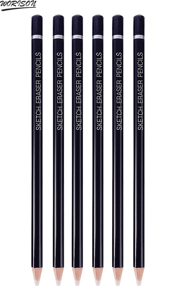 Worison Eraser Pencil for Sketching Drawing Arts Graphics Designs - Set of 6 - Image 2