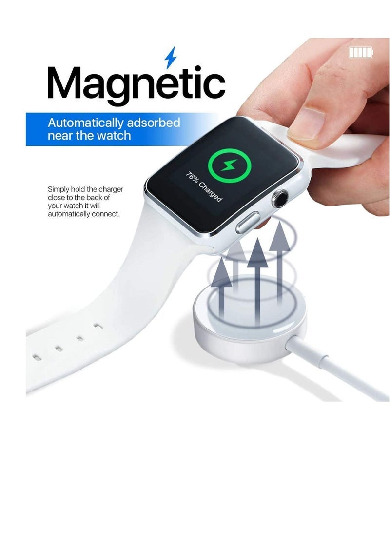 Gravity Magnetic Wireless Charging Dock Portable Smart USB Watch Charger Cable For Apple iWatch (Series 7/6/5/4/3/2) Apple watch For iPhone - White - Image 1