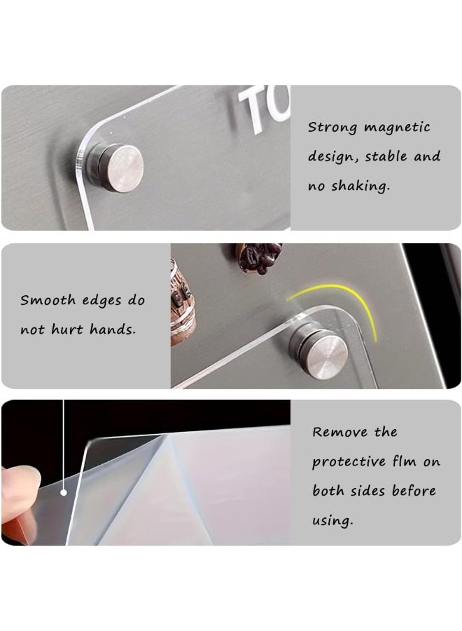 PTTIMFFM Magnetic Clear Acrylic Dry Erase Board for Fridge, Weekly Planner, Memo, Grocery List Organizer with 6 Markers & Eraser - Image 3