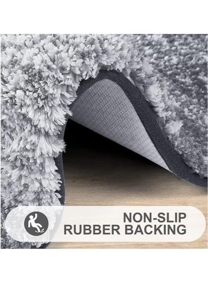 Exquisite Luxury Bathroom Rug Mat, Extra Soft and Absorbent Microfiber Bath Rugs, Non-Slip Plush Shaggy Bath Carpet, Machine Wash Dry Gradual Grey - Image 5