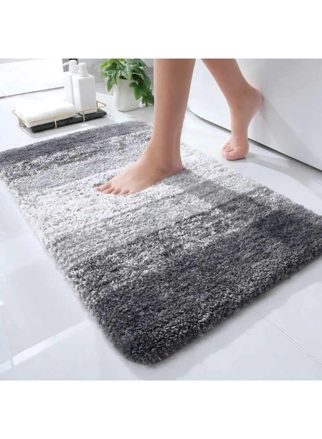 Exquisite Luxury Bathroom Rug Mat, Extra Soft and Absorbent Microfiber Bath Rugs, Non-Slip Plush Shaggy Bath Carpet, Machine Wash Dry Gradual Grey - Image 1