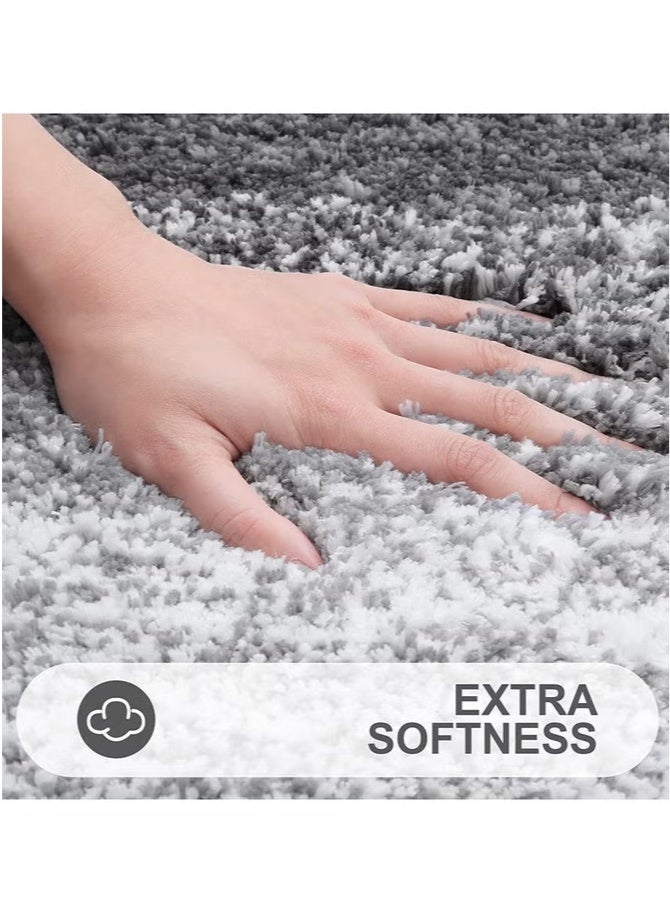 Exquisite Luxury Bathroom Rug Mat, Extra Soft and Absorbent Microfiber Bath Rugs, Non-Slip Plush Shaggy Bath Carpet, Machine Wash Dry Gradual Grey - Image 4