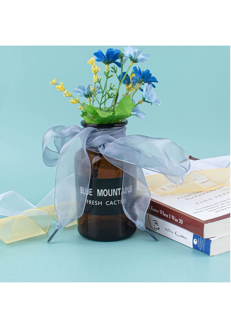 SYOSI Shoe Laces Fashion Satin Shoe Laces Soft Casual Transparent Organza Flat Ribbon Shoelaces for Women Girls Lady Sneaker Shoestrings, Snow Yarn Shoelace, 4-colored,4cm Wide - Image 4