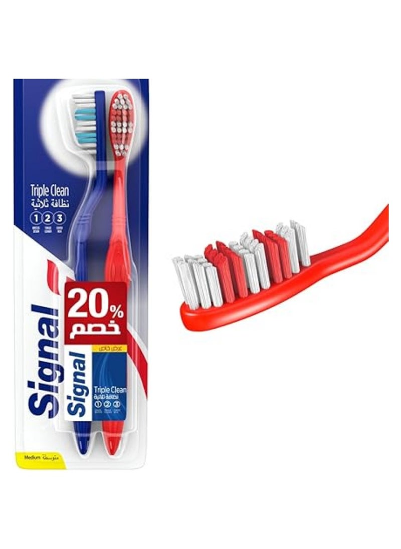 Signal Toothbrush Triple Clean Medium Multi Colour
