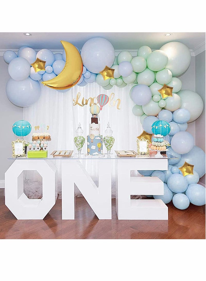 SOLARAE Balloon Arch Garland Kit,Confetti Latex Balloons 16Ft Party Decoration DIY Set (137Pcs Moon Blue+2 Tools ) - Image 4
