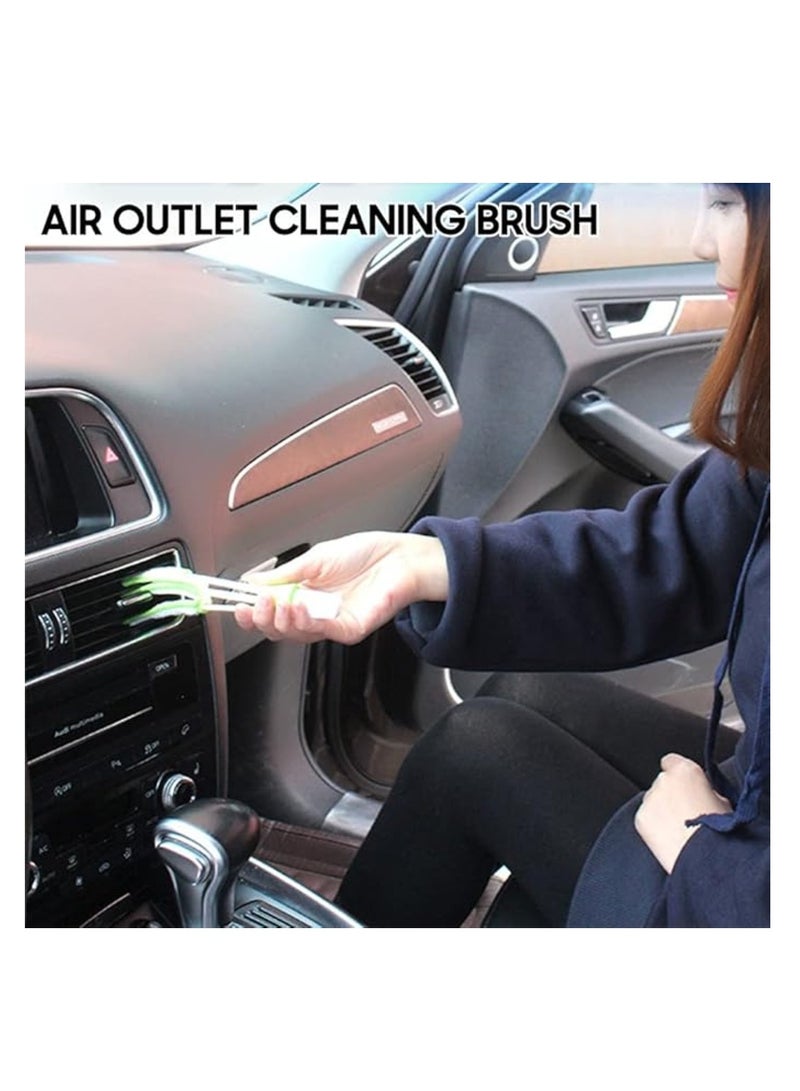 Generic Air Outlet Cleaning Brush Automotive Air Conditioner Brush Double-ended Cleaning Tool Soft Brush Sweeper for Cleaning Air Outlet Shutter Air Conditioner Car Interior - Image 2