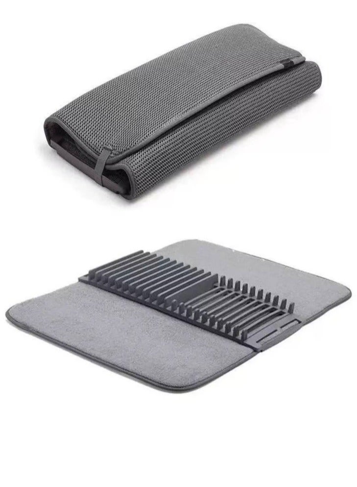 Microfiber dish towel and dishcloth for drying cooking utensils and dishes - Image 1