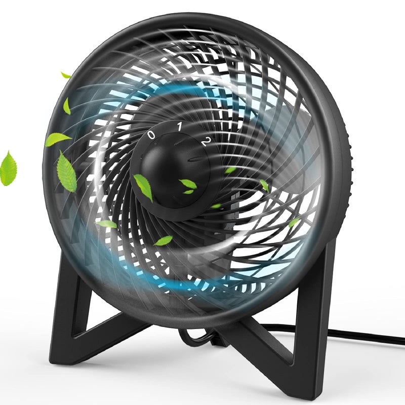 Dr. Prepare DR.PREPARE Desk Fan, 8 Inch Powerful Table Fan, Small Quiet Bedside Fan with 2 Speeds, Portable Personal Cooling Fan for Bedroom Sleeping Tabletop Office Home Kitchen Camping, Black - Image 1