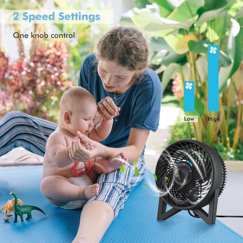 Dr. Prepare DR.PREPARE Desk Fan, 8 Inch Powerful Table Fan, Small Quiet Bedside Fan with 2 Speeds, Portable Personal Cooling Fan for Bedroom Sleeping Tabletop Office Home Kitchen Camping, Black - Image 3