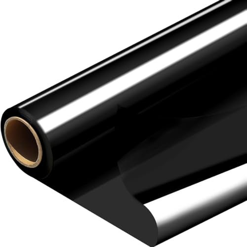 PH PERKHOMY PerkHomy Clear Cellophane Wrap Roll 16 3 Mil Thick Cellophane For Gift Basket Treats Goodie Wrapping Craft Flower Bouquet Plastic Black 100ft 16in Width - Image 1