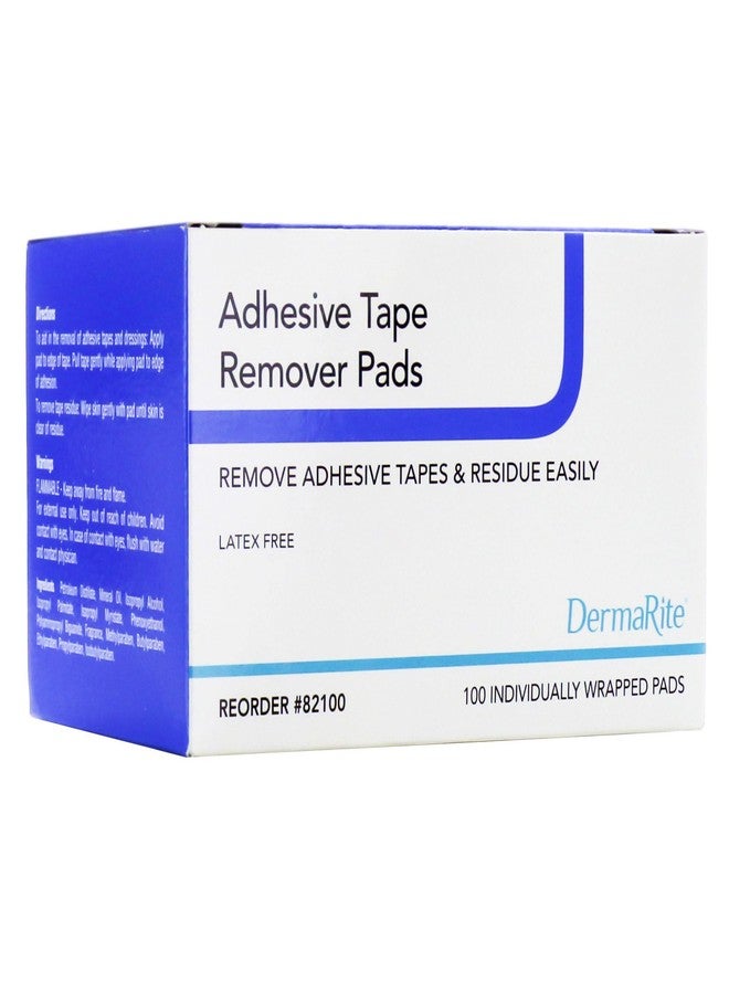 DermaRite Adhesive Tape Remover Pads - Remove Bandage and Patch Residue from Skin, Great for Ostomy Devices, 100 Wipes, 2 Packs, 200 Total - Image 1