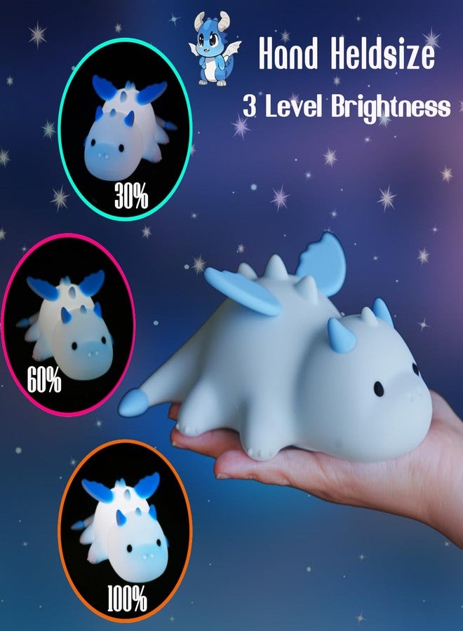 POSSHE Dragon Night Light, Cute Baby Dragon Gifts, Soft Silicone Lamp with 3 Level Warm Light and RGB Changing, Breastfeeding Nursery Portable Kawaii Bedside Lamp for Baby, Toddler, Boys and Girls - Image 3