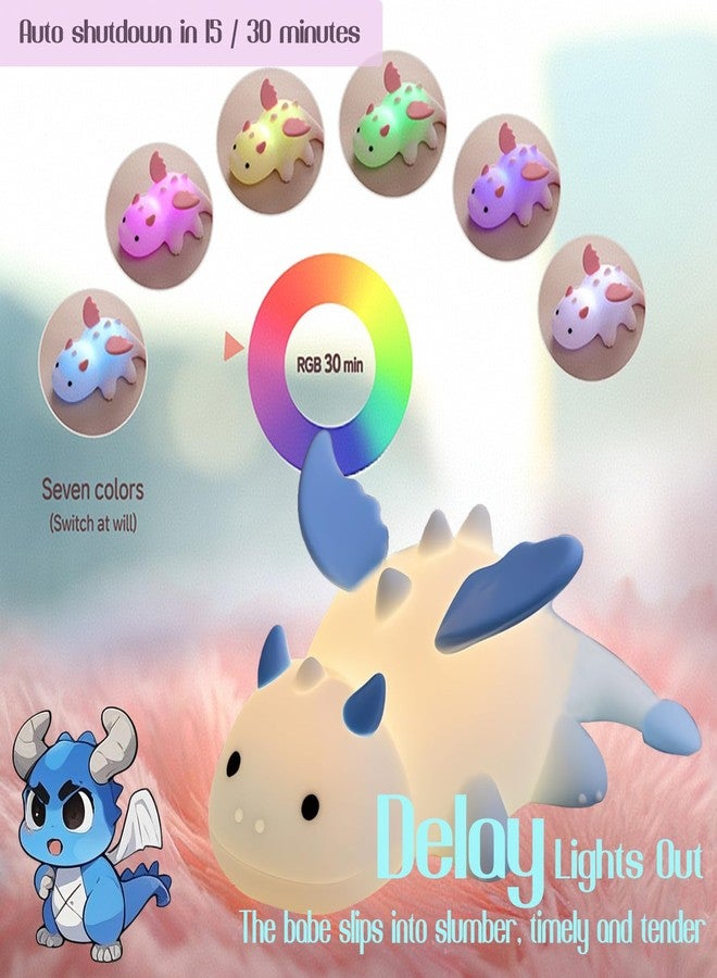 POSSHE Dragon Night Light, Cute Baby Dragon Gifts, Soft Silicone Lamp with 3 Level Warm Light and RGB Changing, Breastfeeding Nursery Portable Kawaii Bedside Lamp for Baby, Toddler, Boys and Girls - Image 2