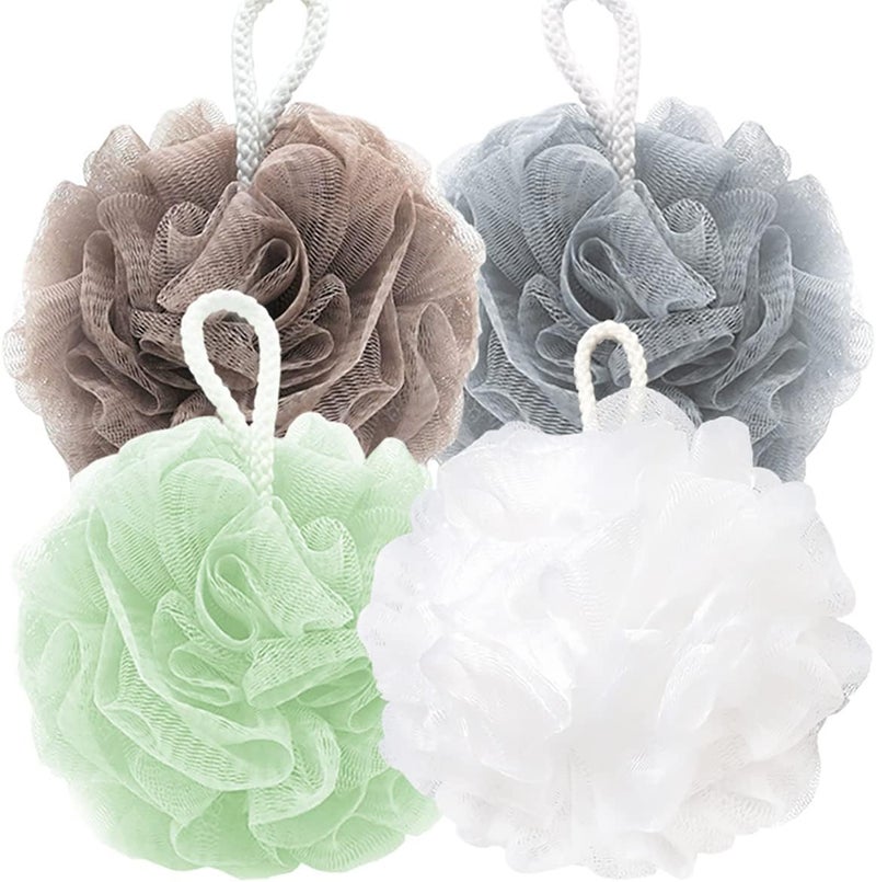 ToolHouse 4 Pack Bath Sponge, PE Bath Sponges Shower Loofahs Mesh Sponge, Hanging Shower Sponge, Mesh Body Brush Balls -Exfoliate Cleanse, Soothe Skin, for Kids/Men and Women - Image 1