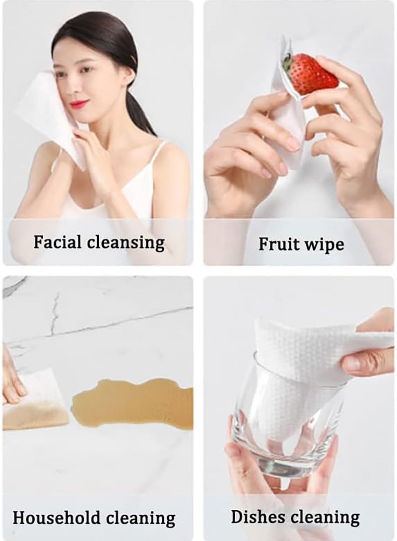 4 Pack Disposable Face Cloths for Washing, 100% Cotton Face Towel Lint Free Makeup Removing Towel, Dry Wet Dual Use, Ultra-Soft, Thicken, Extra Absorbent, for Delicate Skin - Image 4