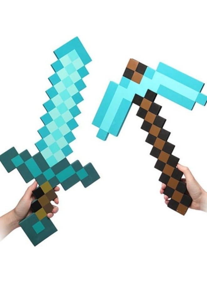 Minecraft Video Game Toy Sword and Pickaxe 2 in 1 Transforming Toy With Sound and Light Effects, Gift for Kids - Image 3