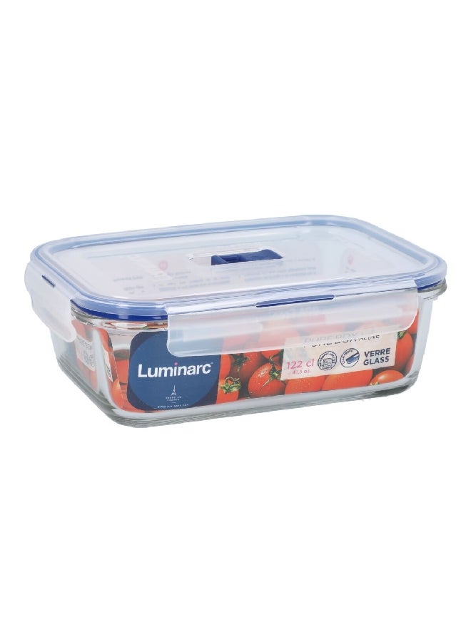 Luminarc Pure Box Active Food Storage Container Clear and Blue 1.22 L P3548 - Image 3