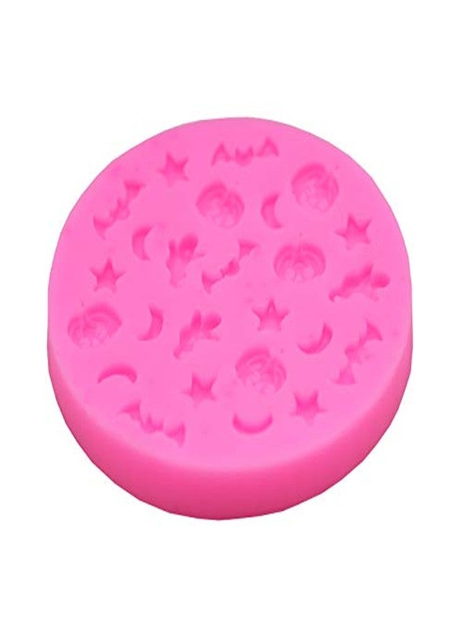 Wetco Mini Halloween Silicone Mold Trick or Treat Ghost Pumpkin Bat Festival Candy Chocolate Making Small Baking Silicone Mold, Pink (Small) - Image 4