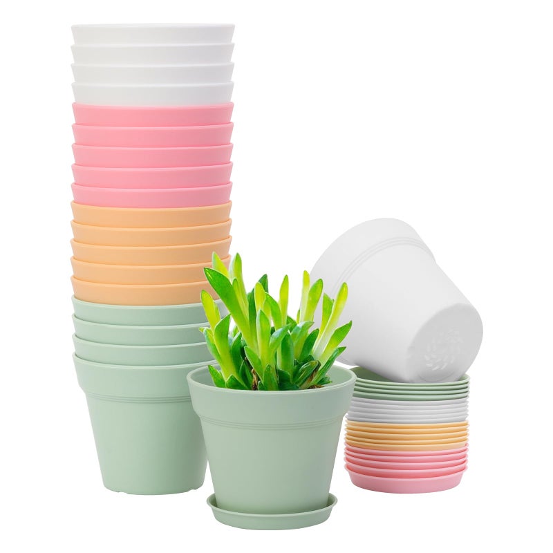 GARDIFE 20 Pack 4 inch Plant pots, planters for Indoor Plants, Flower pots, Color - Image 1