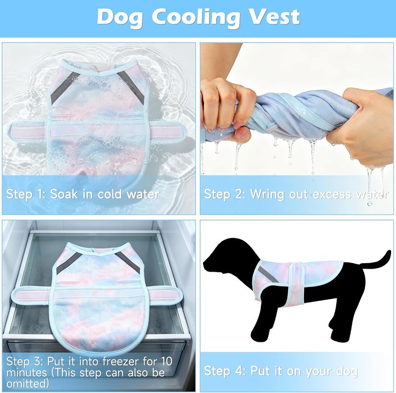 ZINGTERRA Dog Cooling Vest,Adjustable Lightweight Dog Cooler Jacket for Summer 3D Breathable Mesh Pet Cooling Shirts with Reflective Stripe UV Protection Pet T Shirt for Beach, Hiking, Walking - Image 4