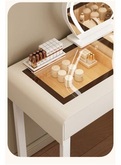 AWD Vanity Table with Mirror, Dressing Table with Chair, White Modern Vanity Table for Women Makeup Desk with Storage Drawers, Lighted Mirror, Women's Bedroom Vanity Desk.  - Image 2