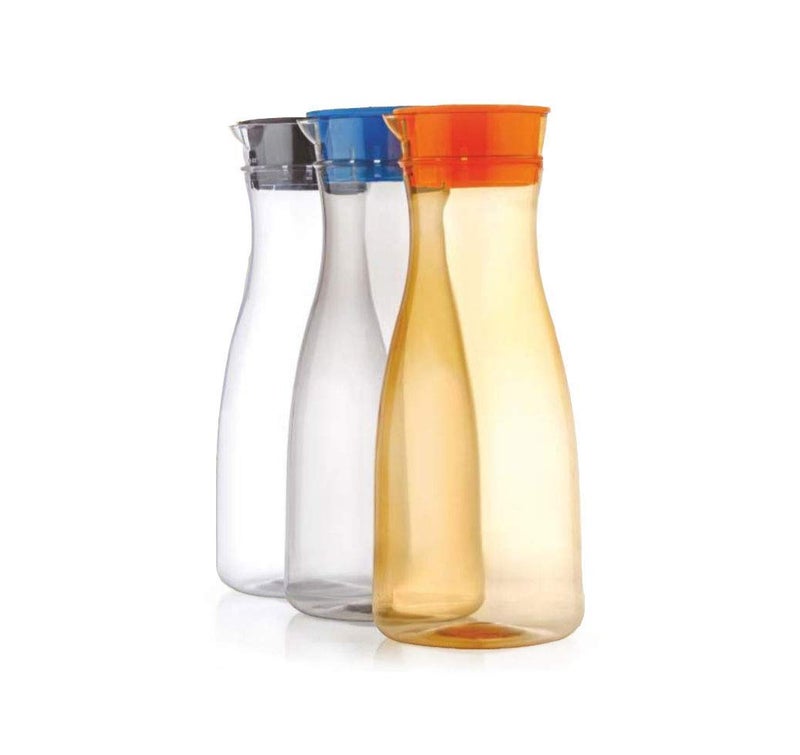 Foliam Plastic Water Juicy Jug Round Shaped Cocktails Juicy Jug for Kitchen and Party 1 LTR 3pices Transparent - Image 2