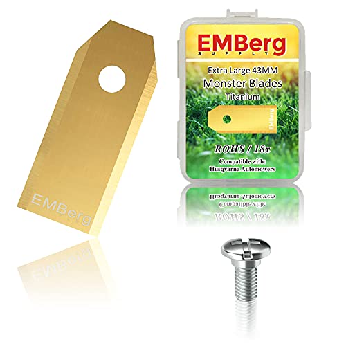 EMBergSupply EMBerg Monster XL Blades (18 Pack) for Automower Models as Well as Gardena and McCulloch Robotic Lawnmowers. (Titanium) - Image 2