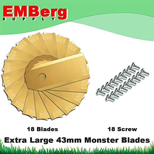 EMBergSupply EMBerg Monster XL Blades (18 Pack) for Automower Models as Well as Gardena and McCulloch Robotic Lawnmowers. (Titanium) - Image 4