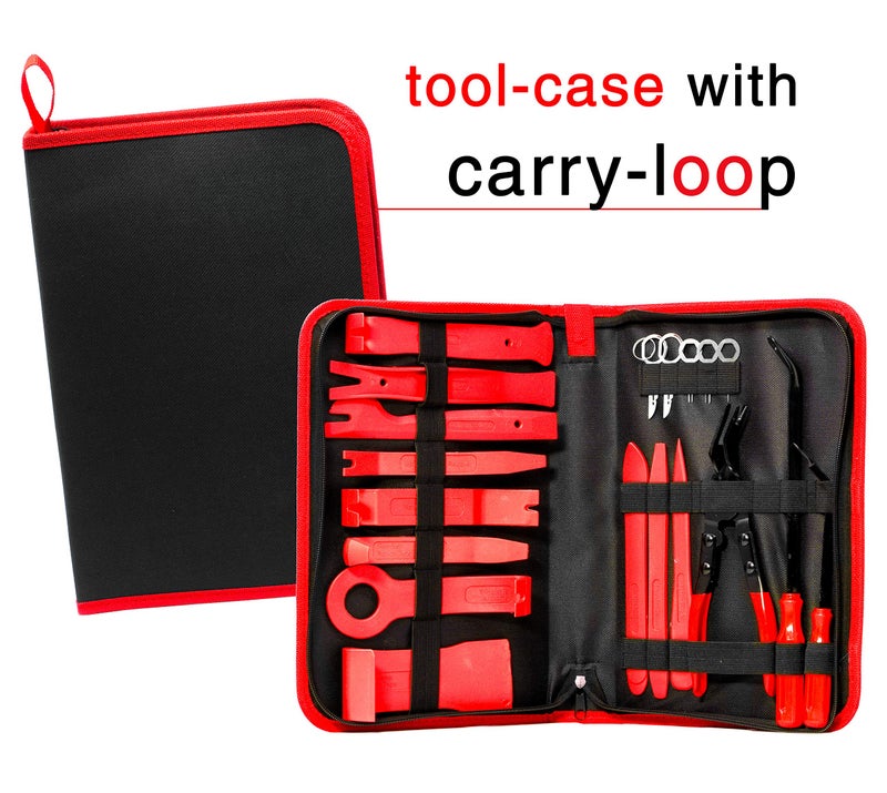 VViViD Auto Trim Panel Removal Tool Kit with Trim Clip Plier Set Car Door Dashboard Wire Terminal and Stereo Removal Instruments 19Pcs Pry Tools in Carry Bag - Image 2