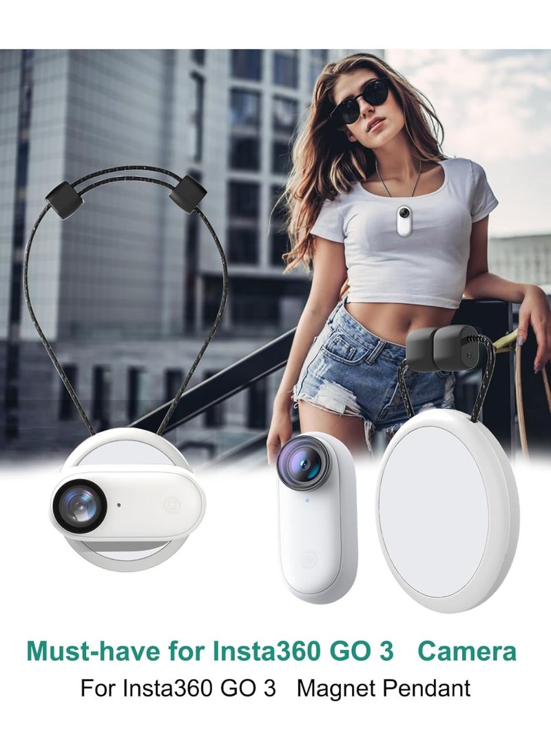 Magnet Pendant for Insta360 GO 3S/GO 3 Action Camera,Magnetic Holder with Quick Release Neck Strap as for Insta360 GO3S Accessories for Photography (White) - Image 3