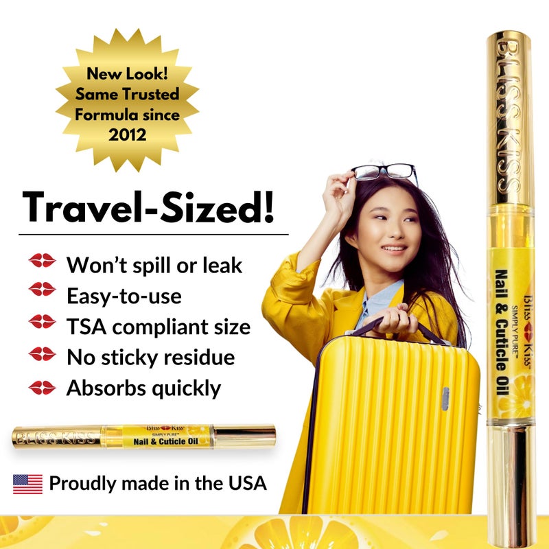 Bliss Kiss | Crisp Fragrance 4 Nail Oil Cuticle Pens w/Vitamin E & Jojobaâ¤Nail Strengthener Nail Growth Treatment for Brittle Peeling Breaking Thin Nails - Image 4