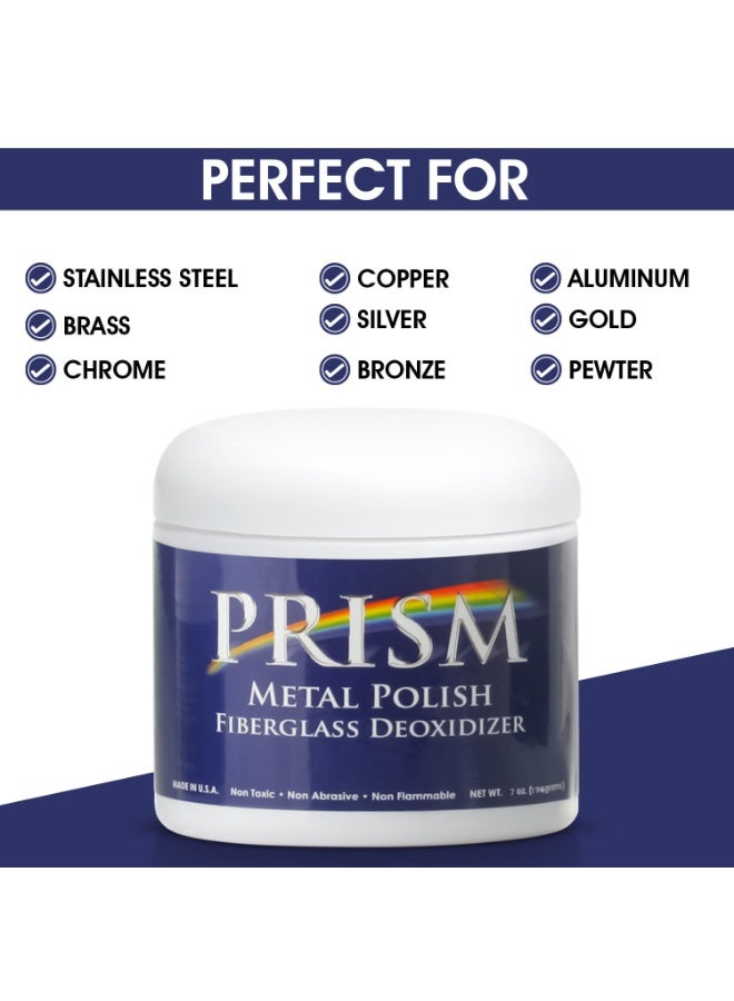 Prism بريزم بوليش - ملمع معدني - 7 أونصات: احصل على لمعان رائع على الألمنيوم، الكروم، الفولاذ المقاوم للصدأ، النحاس، الفضة، النيكل، الذهب، والفضة والمزيد. آمن للقوارب، السيارات، الدراجات النارية، المنزل والأعمال. - Image 3