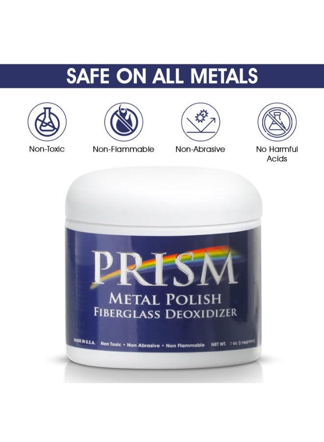 Prism بريزم بوليش - ملمع معدني - 7 أونصات: احصل على لمعان رائع على الألمنيوم، الكروم، الفولاذ المقاوم للصدأ، النحاس، الفضة، النيكل، الذهب، والفضة والمزيد. آمن للقوارب، السيارات، الدراجات النارية، المنزل والأعمال. - Image 2