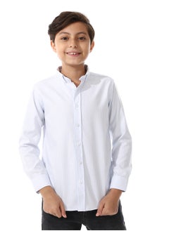 Andora Candy Stripes Boys Oxford Shirt_White & Sky Blue  - Image 1