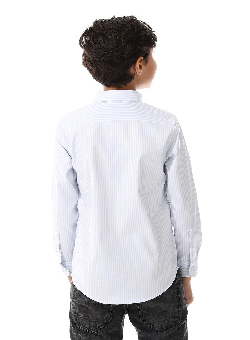 Andora Candy Stripes Boys Oxford Shirt_White & Sky Blue - Image 3
