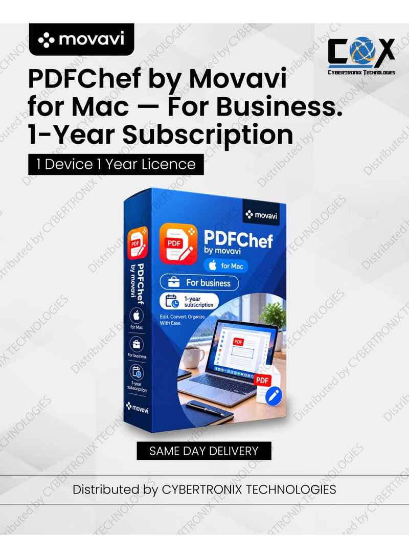 Movavi PDFChef for Mac For Business | 1 Device for 1 Year | Digital License | Same Day Delivery