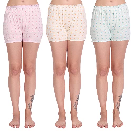 BLAZON Women Cotton Hosiery Bloomer shorts (Pack of 3 7002 DPARISE_1_Ass_03_3XL_Baby Pink, Off White, Sea Green_3XL) - Image 1