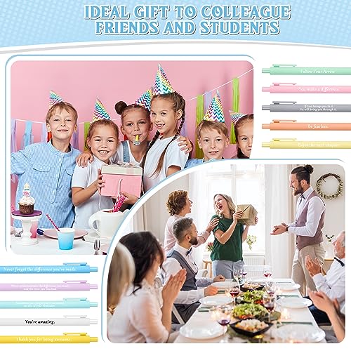 Teling 100 Pcs Motivational Pens Bulk Inspirational Quotes Ballpoint Pens with Sayings Funny Positive Thank You Gifts for Staff Employees Operation Christmas, Black Ink(Pastel Colors,Classic Style) - Image 5