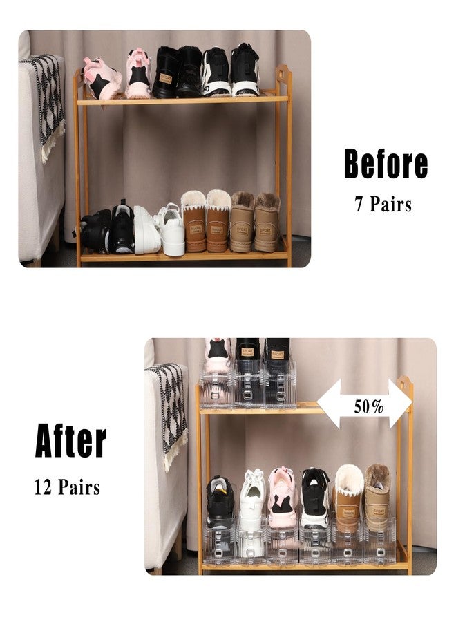 Uni HIMO 12 Pack Shoe Slots Organizer Adjustable Level Shoe Stacker Holder Storage Space Saving Sneakers Display Tray Rack for Closet - Image 5