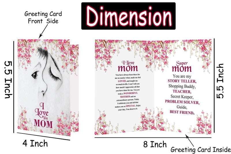 ME  YOU ME & YOU Greeting Card for Mom on Mother's Day and her Birthday, I Love Mom Greeting Card | Card for Mother | Greeting Card for Mom (Multicolor) - Image 3