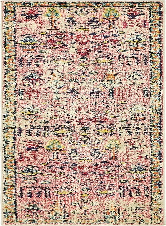 Unique Loom Monterey Collection Area Rug - Adobe (2' x 6' 9" Runner Pink/Blue) - Image 2