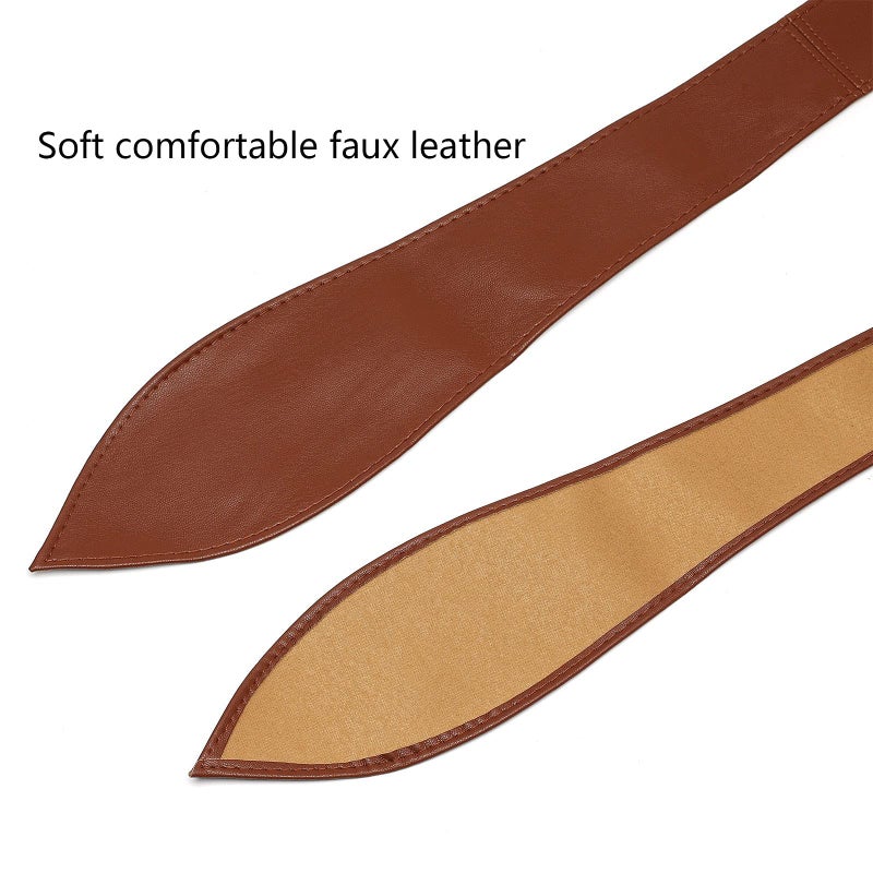 Earnda Earnda Womens Fashion Obi Belt Wrap Wide Cinch for Dress Solid Color Belts Coffee Medium  - Image 5