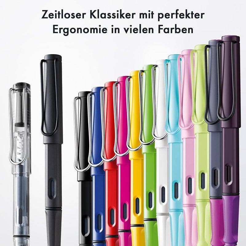 LAMY safari Modern Fountain Pen 020 Made of Robust Plastic in Cream with Ergonomic Handle and Steel Nib Stitch Width M Includes Ink Cartridge Lamy T 10 Blue - Image 5